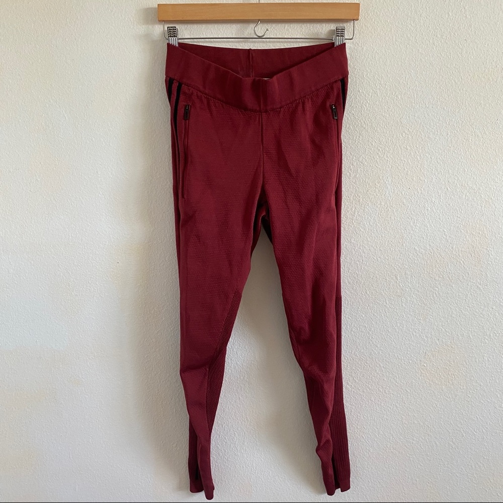 Adidas 3 Stripe Pants Maroon and Black Size XS